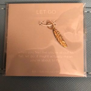 Origami owl let go gold feather core momento